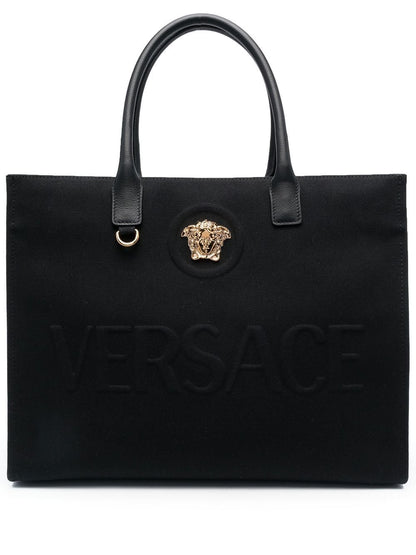 Versace Large Medusa Black Tote Bag Black