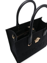 Versace Small La Medusa Canvas Tote Bag Black