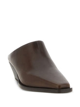 Brunello Cucinelli Square-Toe Calf Leather Sandals Brown