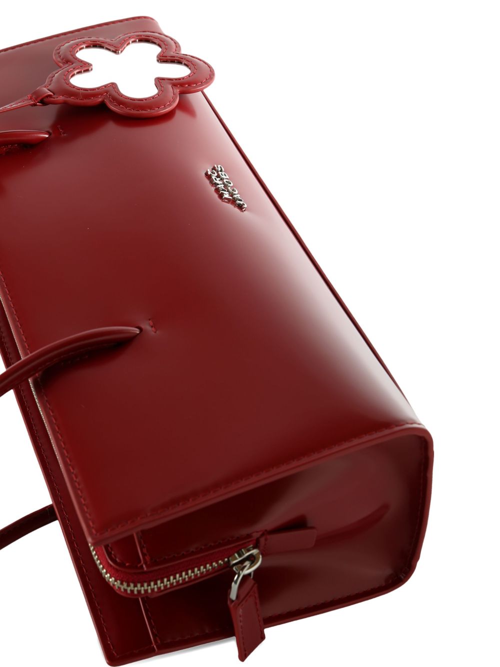 Marc Jacobs Flower-Embellished Leather Shoulder Tote Bag Bordeaux