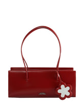 Marc Jacobs Flower-Embellished Leather Shoulder Tote Bag Bordeaux