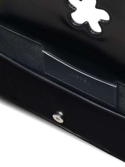 Marc Jacobs The Mirror Flower Cut-Out Leather Shoulder Bag Black