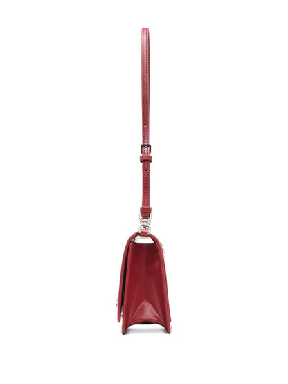 Marc Jacobs The Glam Mirror Leather Shoulder Bag Bordeaux