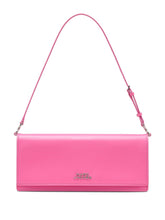 Marc Jacobs The Mirror Shoulder Leather Bag With Flower Cutout Fuchsia