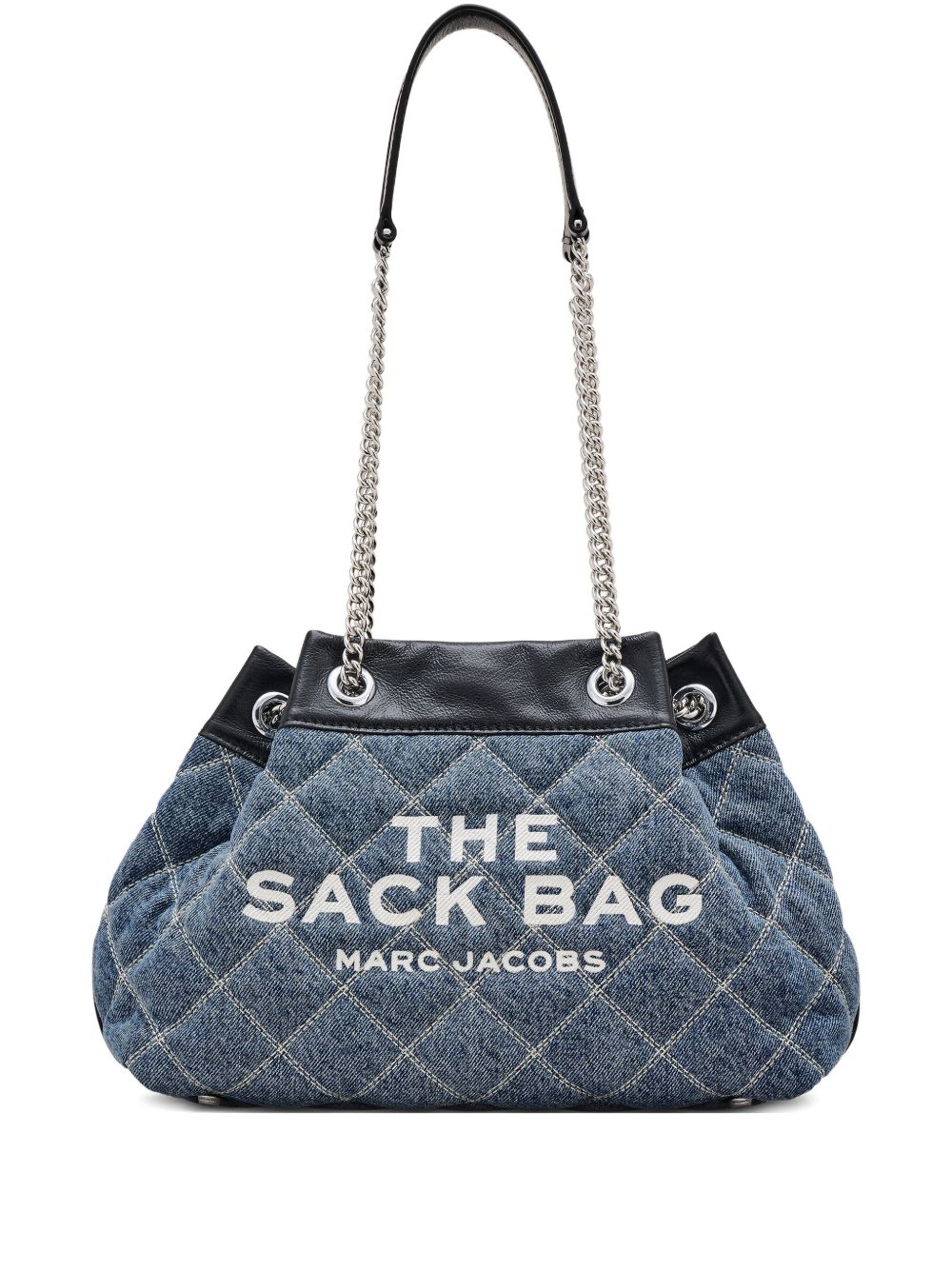 Marc Jacobs The Quilted Denim Chain Sack Bag Clear Blue