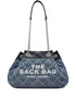 Marc Jacobs The Quilted Denim Chain Sack Bag Clear Blue