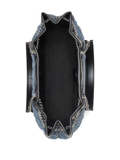 Marc Jacobs The Quilted Denim Chain Sack Bag Clear Blue