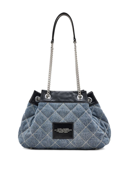 Marc Jacobs The Quilted Denim Chain Sack Bag Clear Blue