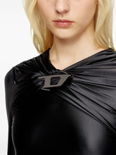 Diesel Twist-Neck Satin Midi Dress Black black
