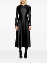 Diesel Twist-Neck Satin Midi Dress Black black