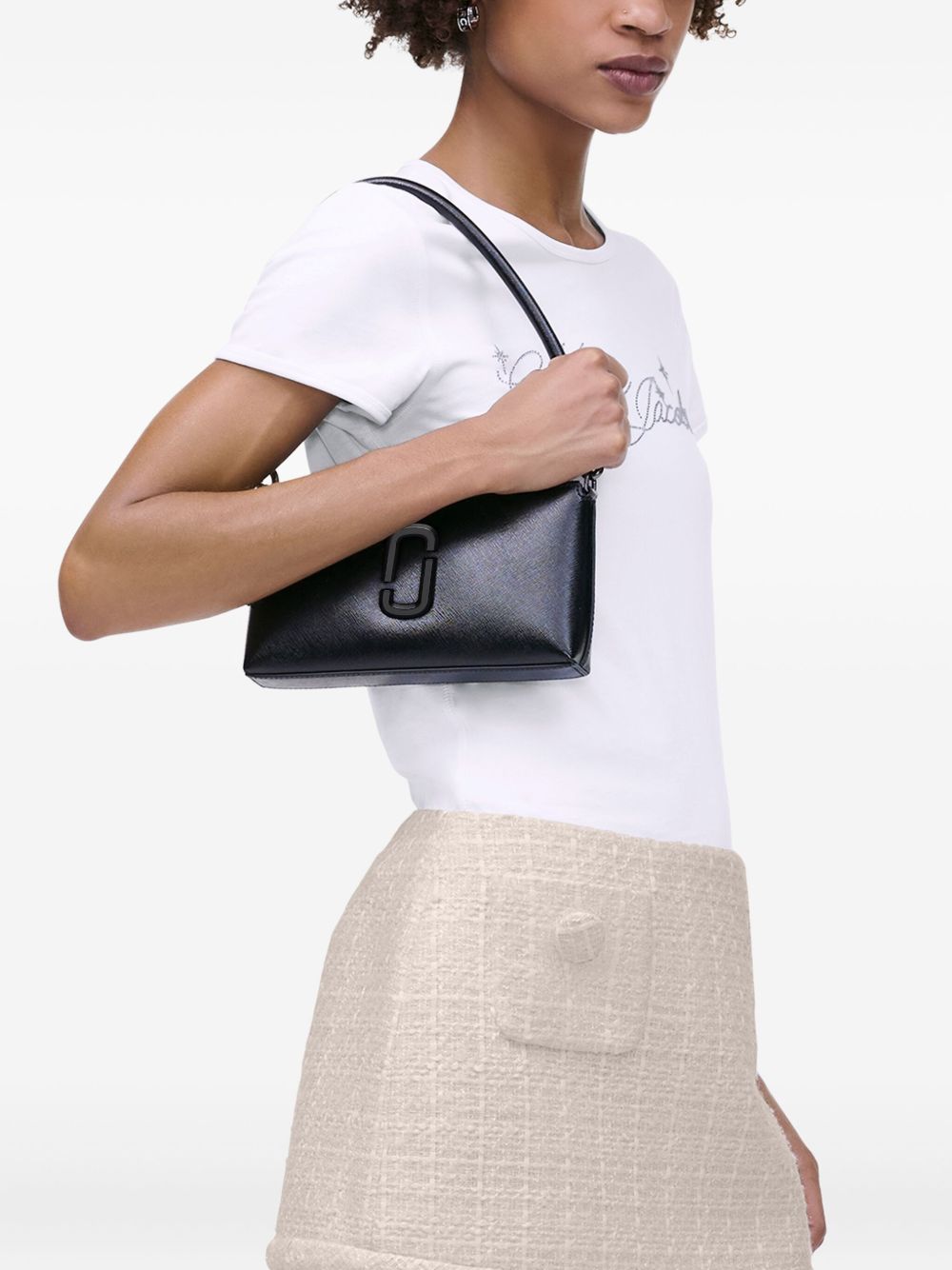 Marc Jacobs The Pochette Split Cow Leather Shoulder Bag Black