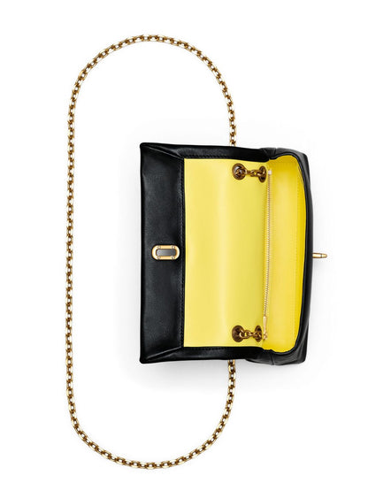 Marc Jacobs The Dual Chain Mini Leather Shoulder Bag Black