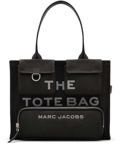 Marc Jacobs The Large Tote Black Canvas Shopper Bag Black