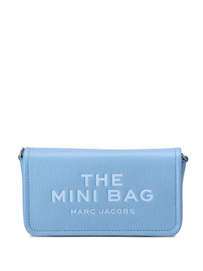 Marc Jacobs The Leather Mini Foldover Shoulder Bag Clear Blue