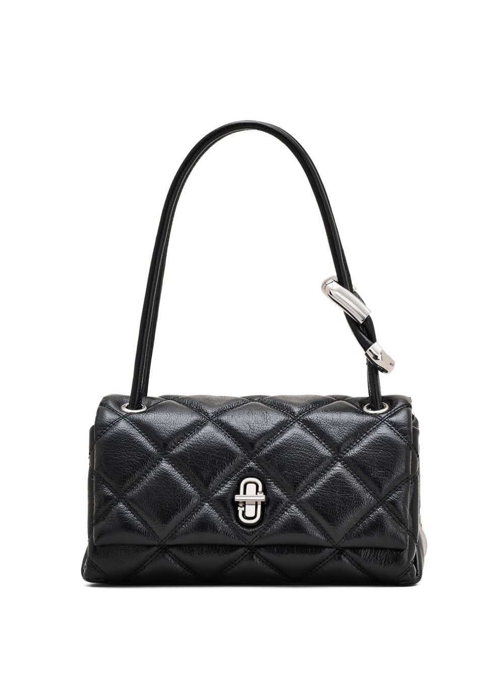 Marc Jacobs The Mini Quilted Dual Chain Leather Shoulder Bag Black