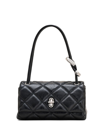 Marc Jacobs The Mini Quilted Dual Chain Leather Shoulder Bag Black