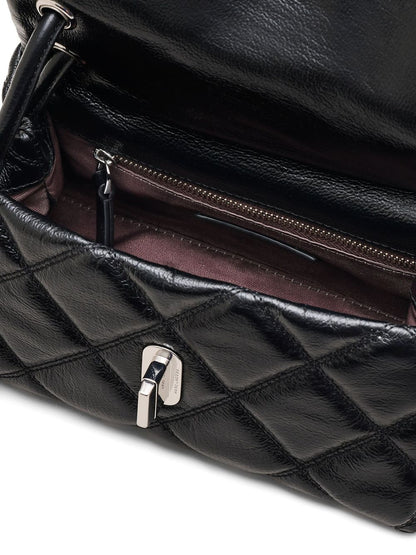 Marc Jacobs The Mini Quilted Dual Chain Leather Shoulder Bag Black