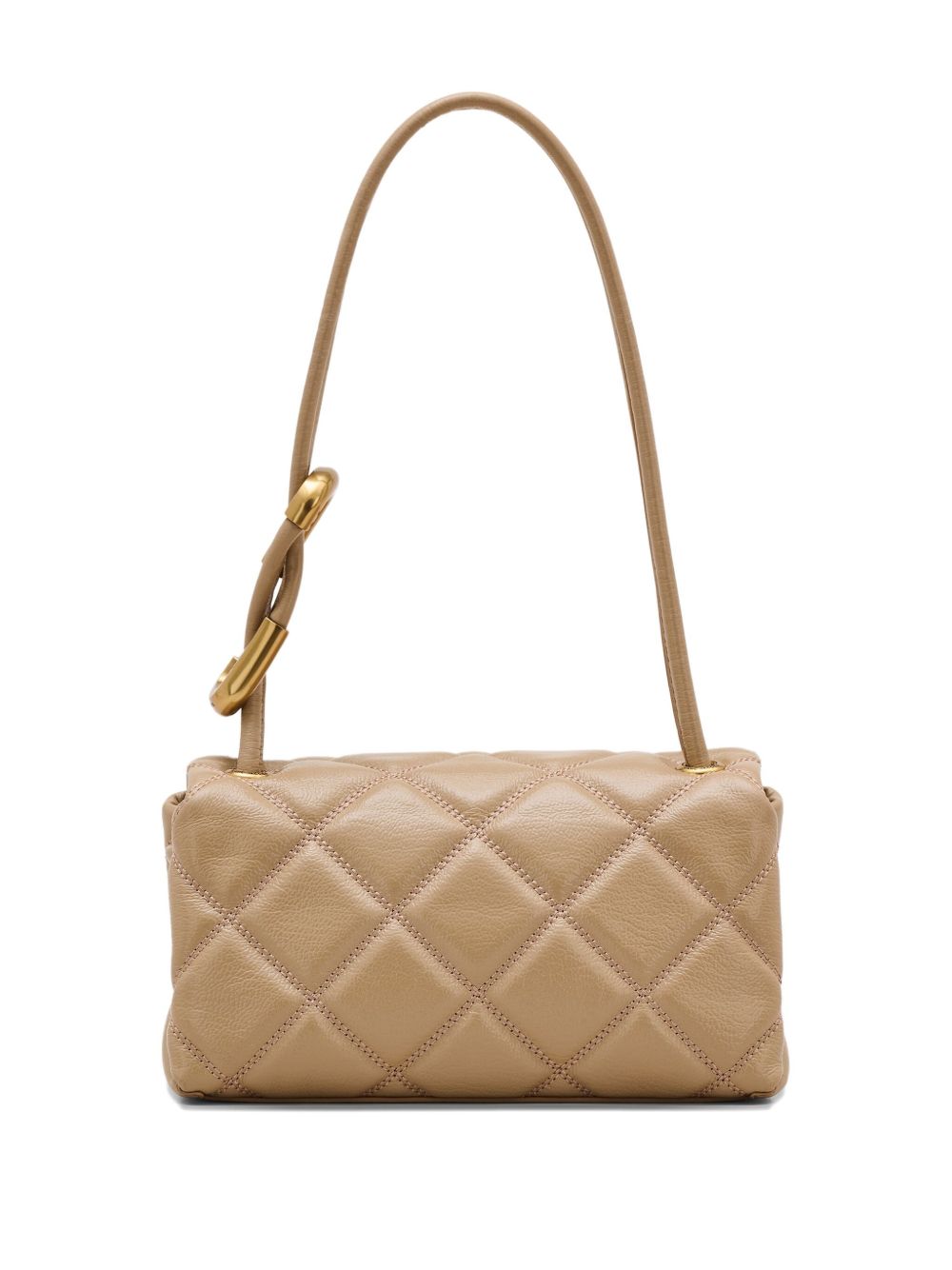Marc Jacobs The Quilted Mini Dual Chain Leather Shoulder Bag Camel