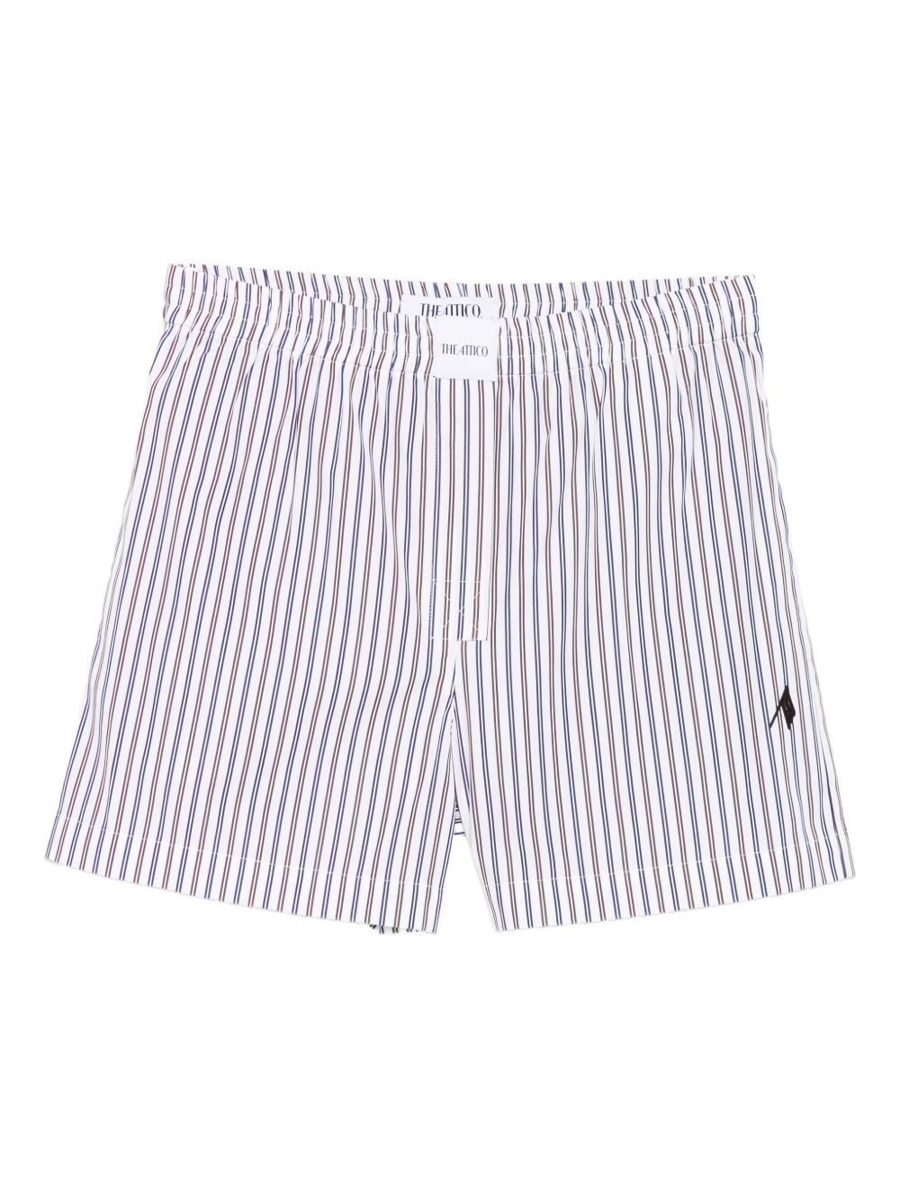 The Attico Striped Cotton Shorts Multicolour