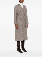 Brunello Cucinelli Tweed Wool Belted Coat Brown