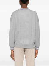 Brunello Cucinelli Embroidered Cotton Logo Sweatshirt Grey