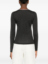 Brunello Cucinelli V-Neck Embellished Cashmere-Silk Sweater Grey Grey