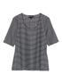 Emporio Armani Striped Grey Scoop Neck Top Grey