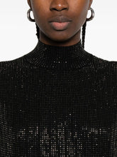 Emporio Armani Sequin-Embellished Wool-Blend Mini Dress Black