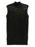 Emporio Armani Sequin-Embellished Wool-Blend Mini Dress Black