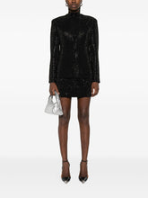 Emporio Armani Single-Breasted Sequin Embellished Wool-Blend Jacket Black Black