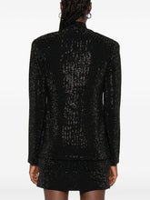 Emporio Armani Single-Breasted Sequin Embellished Wool-Blend Jacket Black Black