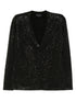 Emporio Armani Single-Breasted Sequin Embellished Wool-Blend Jacket Black Black