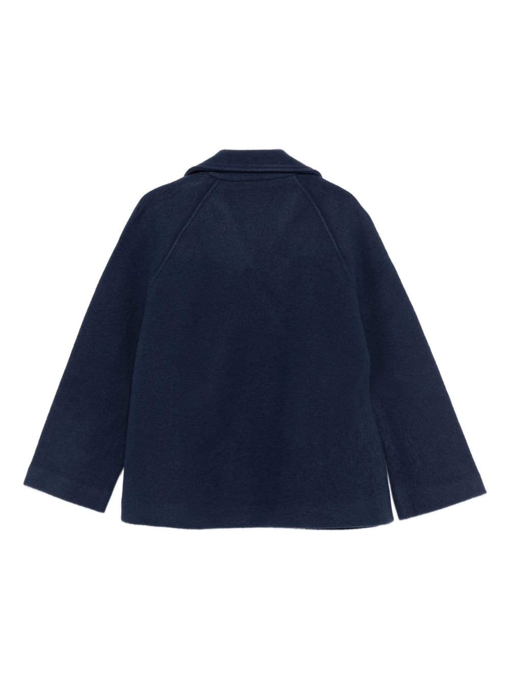 Emporio Armani Double-Breasted Virgin Wool Coat Blue