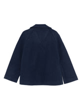 Emporio Armani Double-Breasted Virgin Wool Coat Blue
