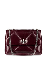 Tory Burch Kira Diamond Quilted Distressed Shoulder Bag Bordeaux