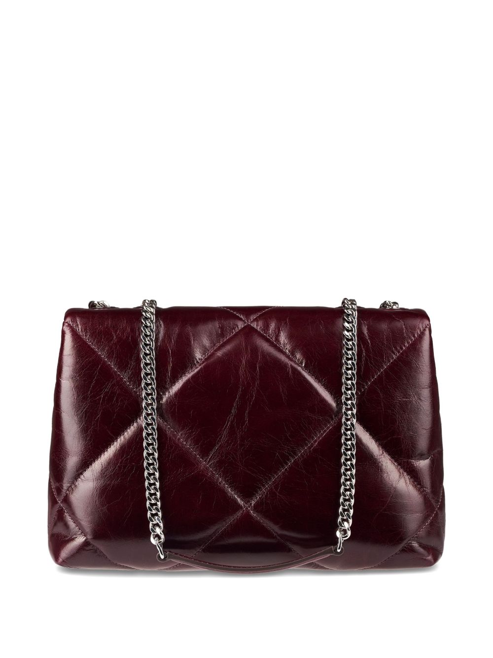 Tory Burch Kira Diamond Quilted Distressed Shoulder Bag Bordeaux