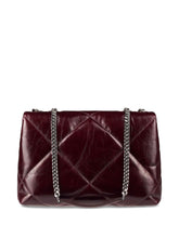 Tory Burch Kira Diamond Quilted Distressed Shoulder Bag Bordeaux