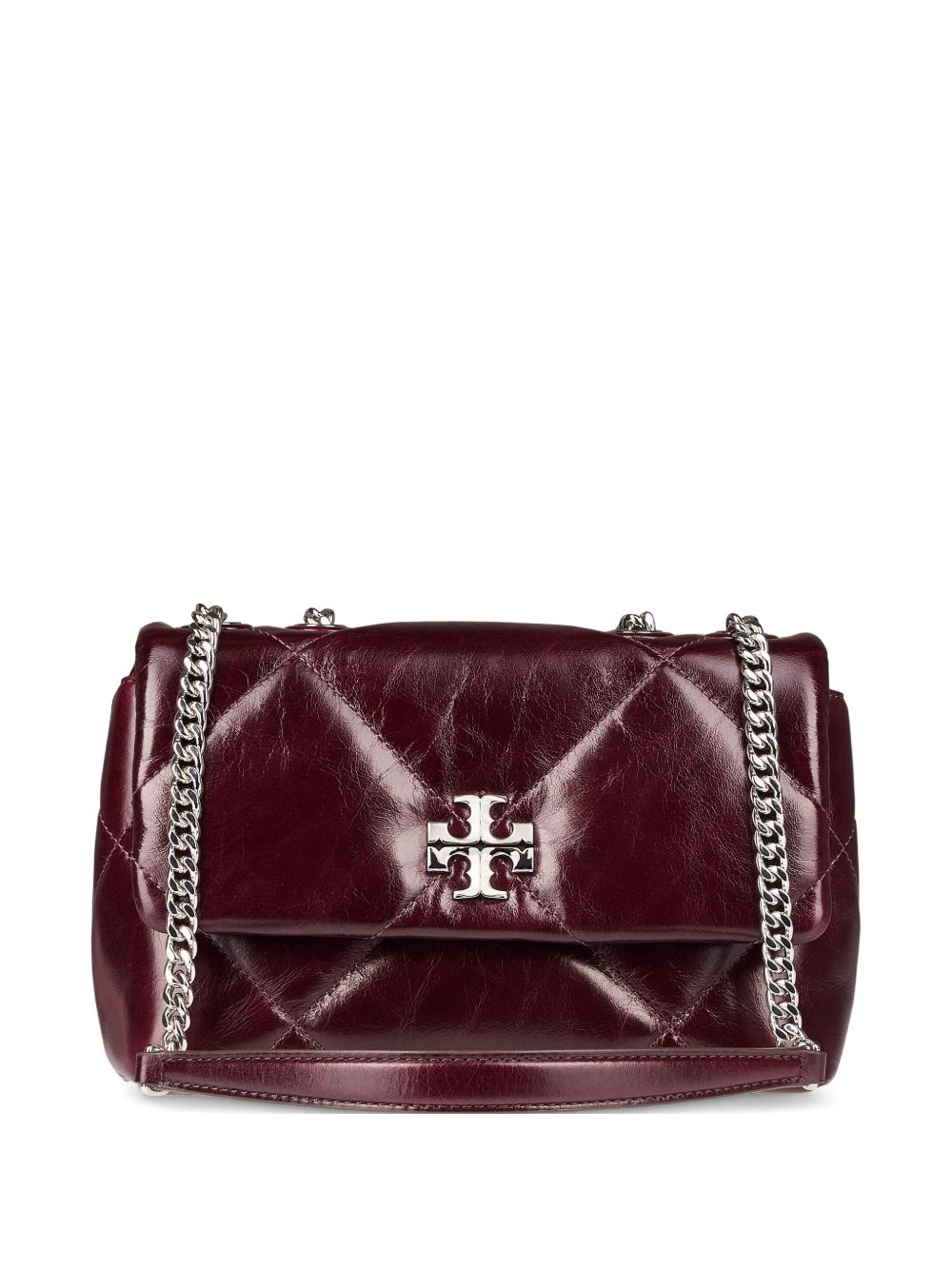Tory Burch Quilted Leather Chain Shoulder Bag Bordeaux