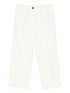 Brunello Cucinelli Pleated Cropped Cotton Trousers White White