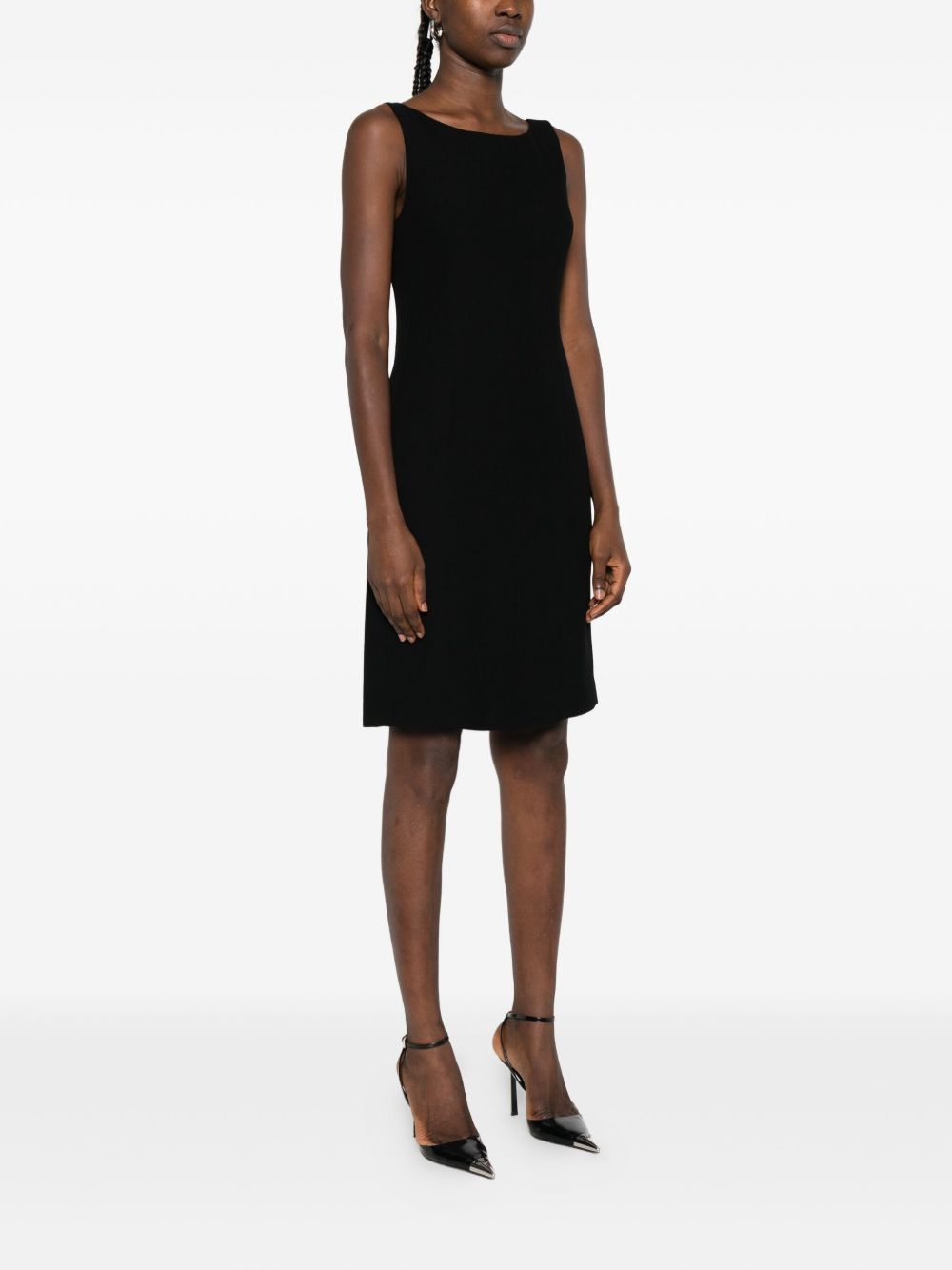Emporio Armani Sleeveless Black Sheath Mini Dress Black