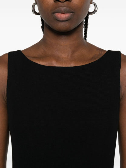 Emporio Armani Sleeveless Black Sheath Mini Dress Black