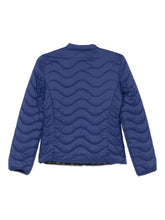 Emporio Armani Quilted Wave Pattern Nylon Jacket Blue