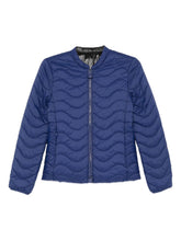 Emporio Armani Quilted Wave Pattern Nylon Jacket Blue