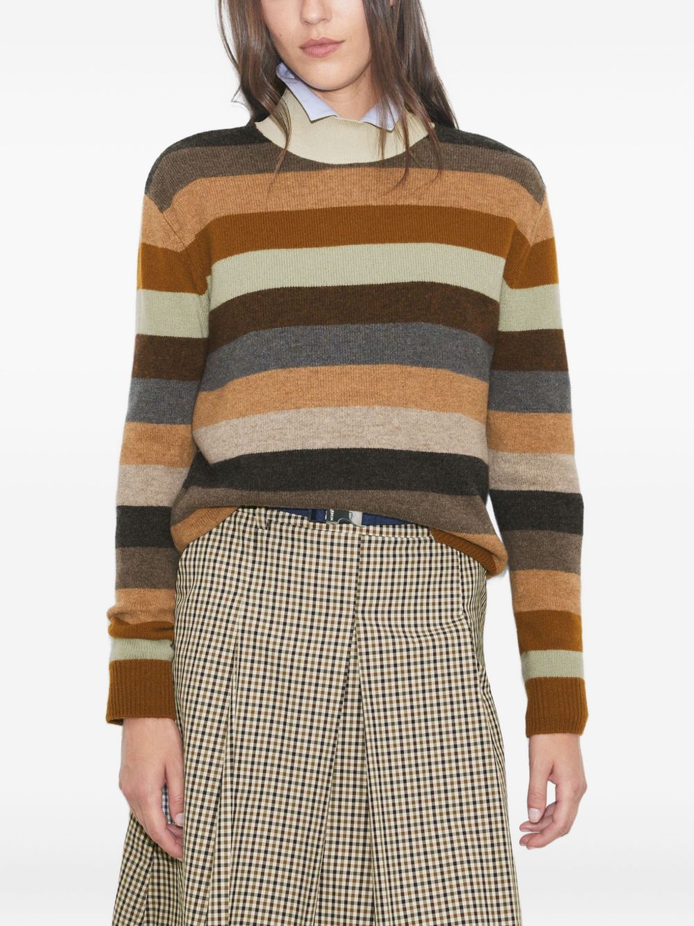 Tory Burch Striped Wool Turtleneck Sweater Multicolour MultiColour