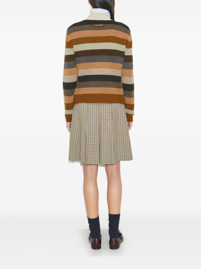 Tory Burch Striped Wool Turtleneck Sweater Multicolour MultiColour
