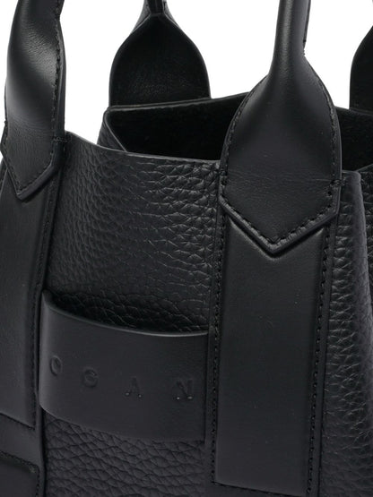 Hogan Pre Pre Script Small Calf Leather Shopper Bag Black