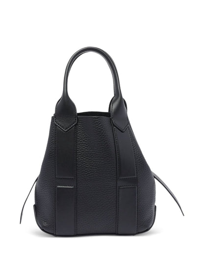 Hogan Pre Pre Script Small Calf Leather Shopper Bag Black
