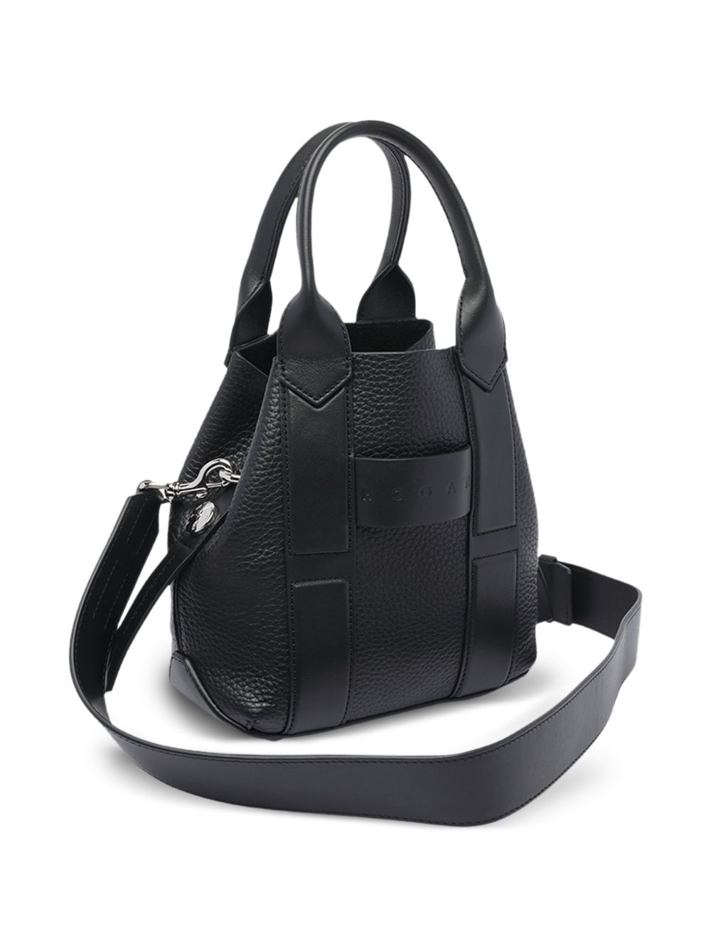 Hogan Pre Pre Script Small Calf Leather Shopper Bag Black