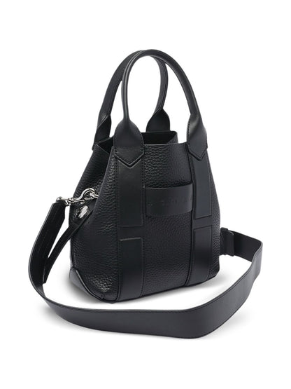 Hogan Pre Pre Script Small Calf Leather Shopper Bag Black