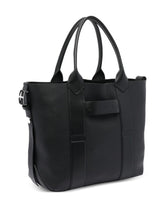 Hogan Pre Medium Calf Leather Script Tote Bag Black